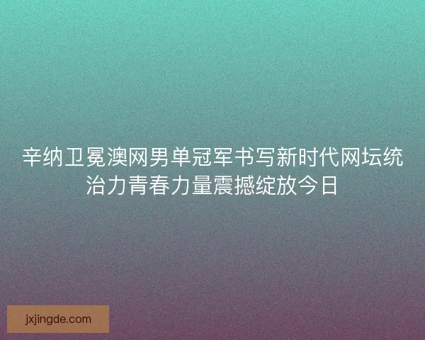 辛纳卫冕澳网男单冠军书写新时代网坛统治力青春力量震撼绽放今日
